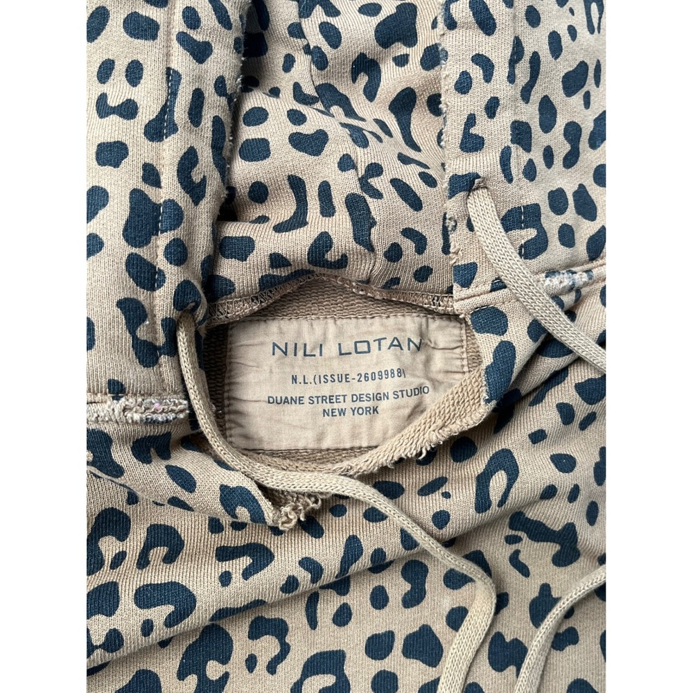 Nili Lotan Women's Janie Leopard Print Oversized Hoodie Sweatshirt Size Small - Picture 6 of 8